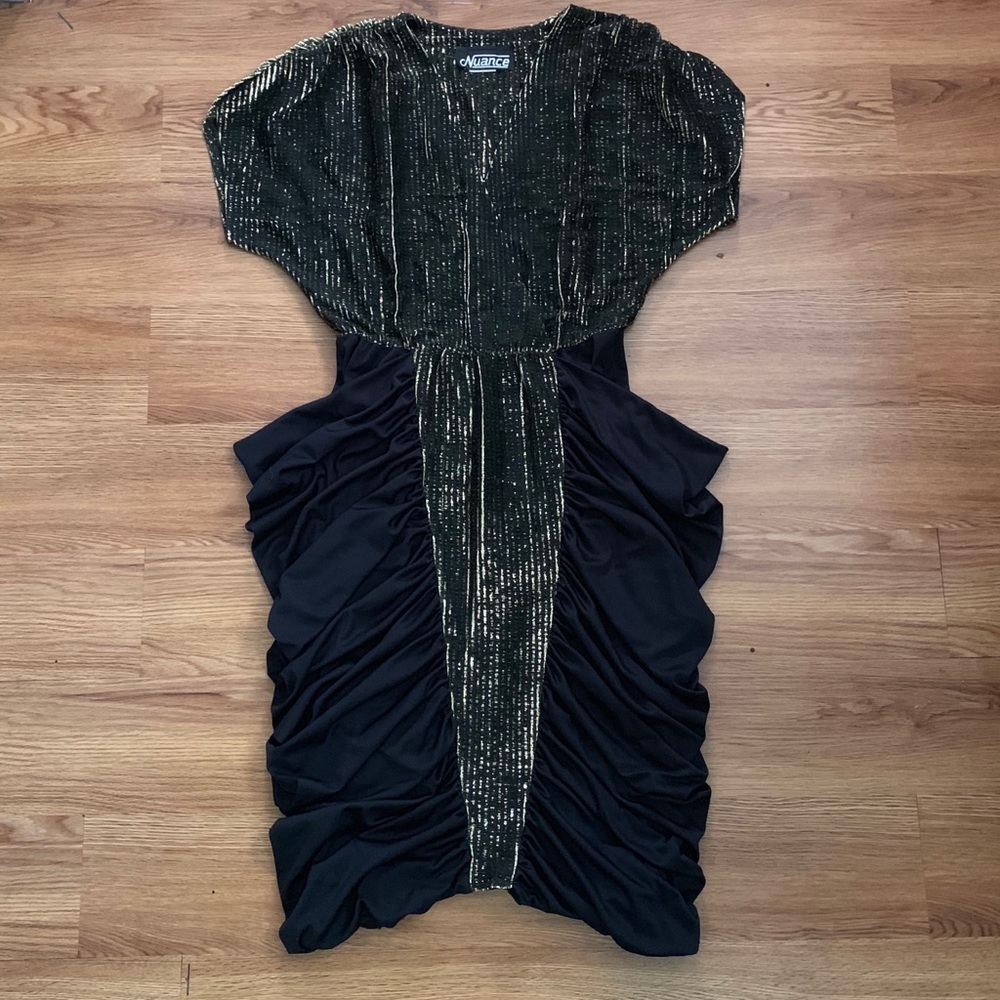 REAL VINTAGE Black and gold cocktail dress
